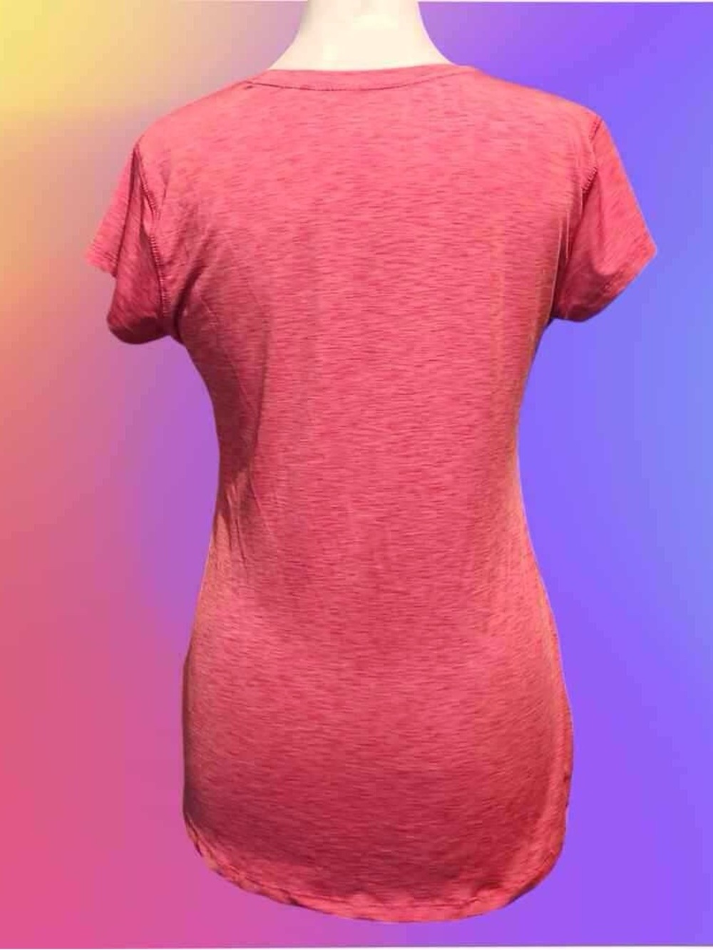 Women's Pink V-Neck Short Sleeve Top - Picture 2 of 2